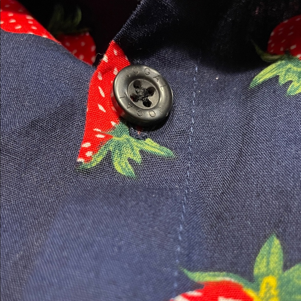 JOGAL Men's Blue Strawberry Print Casual Shirt - Picture 4 of 10